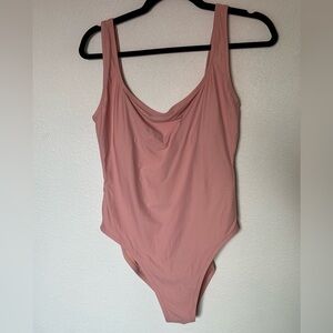Madewell One Pieces | Madewell Second Wave Square Neck Pink Bathing Suit size M